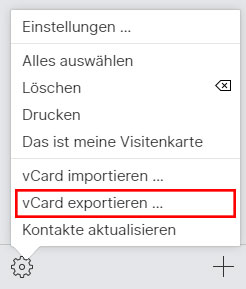 iPhone Kontakte als vCard exportieren