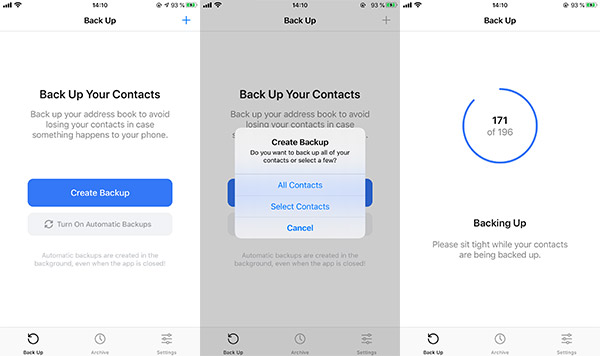 Contacts Backup App