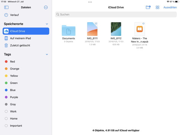 ePub-Datei auf iPad laden und öffnen