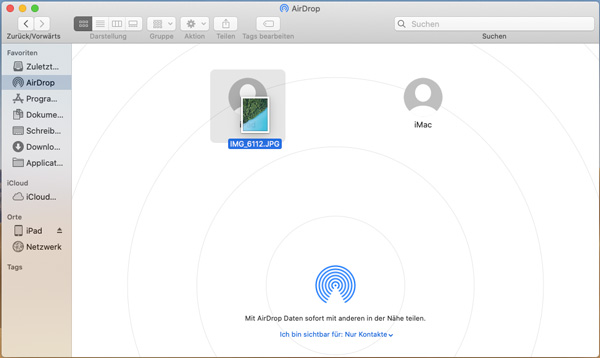 Mac Dateien über AirDrop auf iPad senden