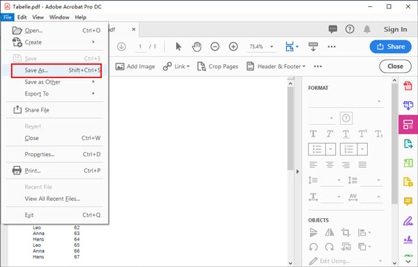 PDF in Excel mit Adobe umwandeln