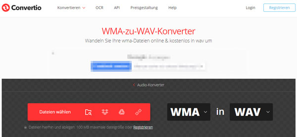 WMA in WAV konvertieren mit Online WMA to WAV Converter