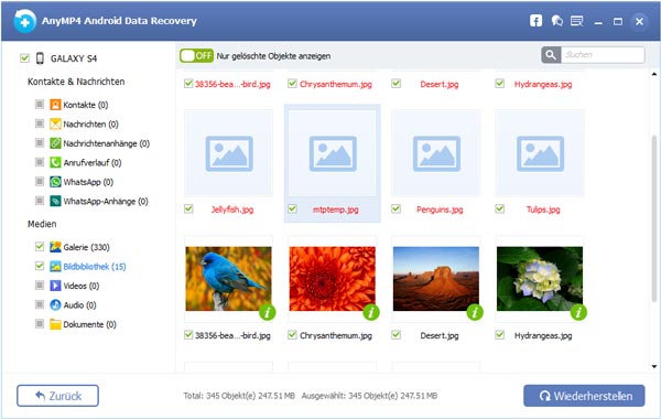 Gelöschte Bilder von Android wiederherstellen