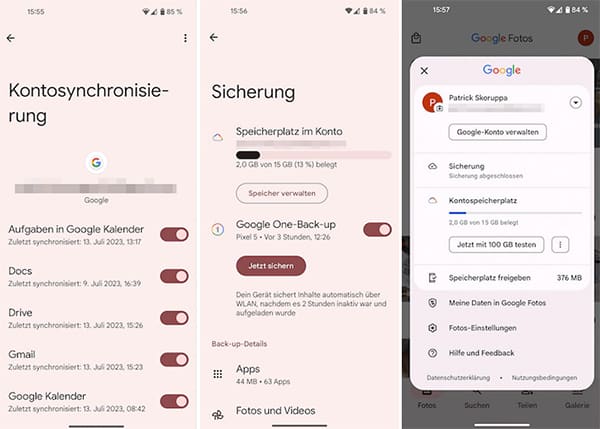 Daten auf Samsung übertragen mit Google Drive