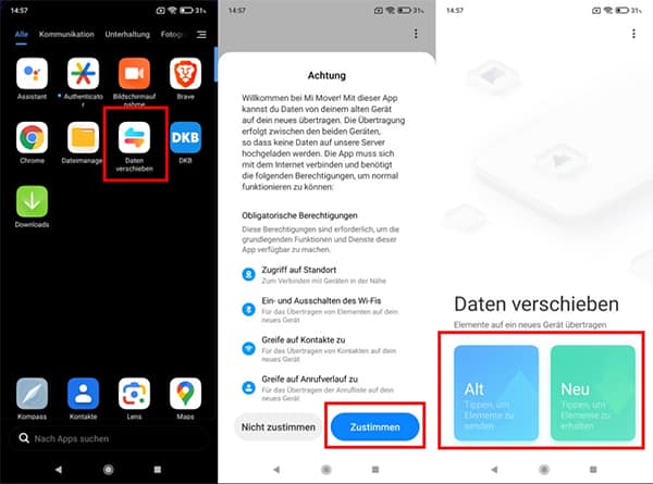 Daten auf Samsung übertragen mit Mi Mover