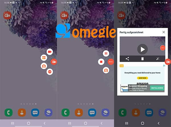 Omegle aufnehmen mit AZ Screen Recorder