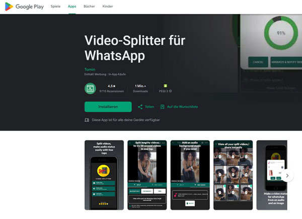 Video Splitter für WhatsApp
