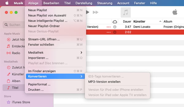 Apple Music: AIFF konvertieren