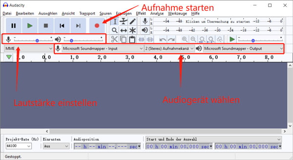 Audio aufnehmen mit Audacity