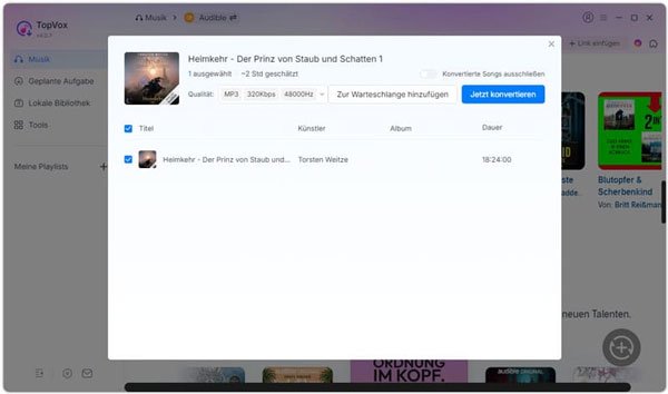 MP3 als Zielformat einstellen