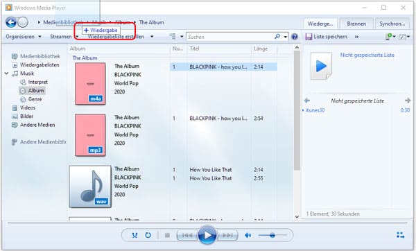 MP3 in Windows Media Player hinzufügen