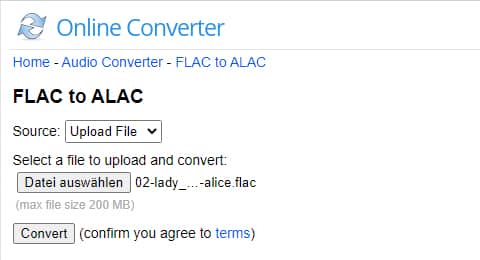 Online FLAC to ALAC Converter