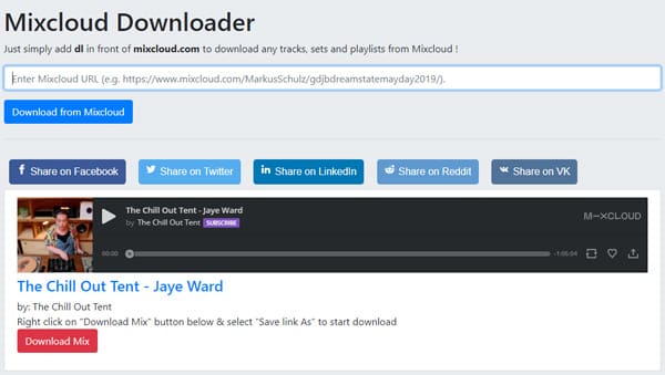 Online Mixcloud Downloader