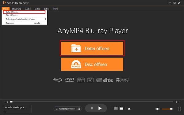Blu-ray Datei öffnen