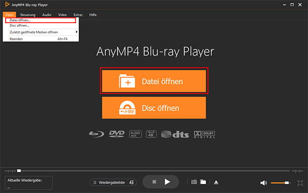 Blu-ray Datei öffnen