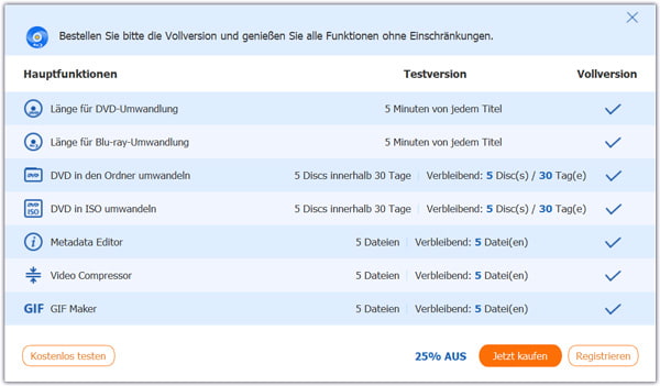 Meldung zur Registrierung