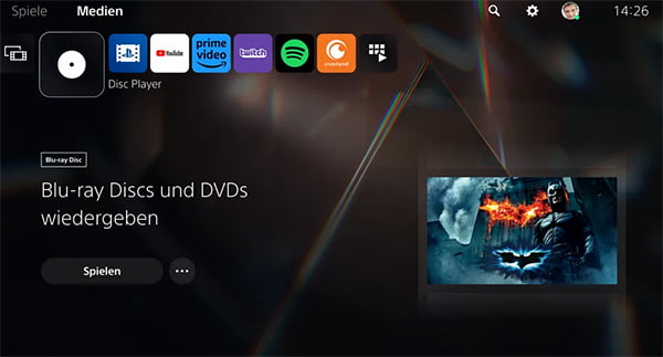 Blu-ray auf PS5 Laufwerk-Edition abspielen