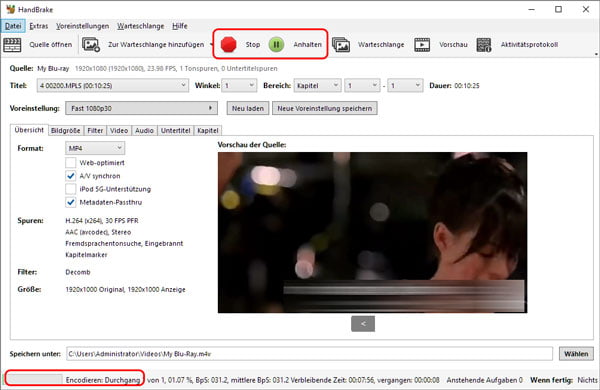 Blu-ray mit HandBrake rippen