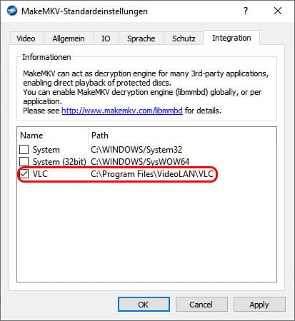 MakeMKV in VLC integrieren