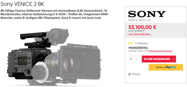 Sony VENICE 2 Kosten