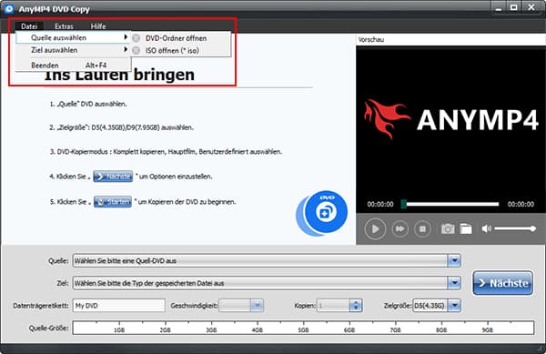 DVD Copy starten