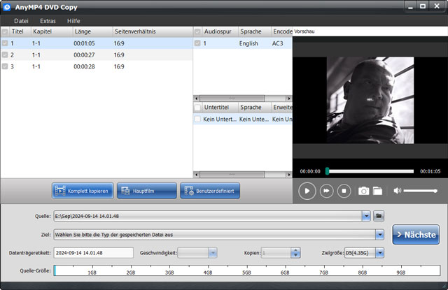 DVD laden im AnyMP4 DVD Copy