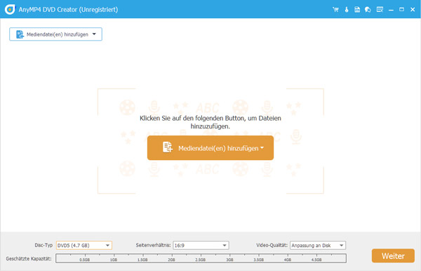 MKV-Datei in AnyMP4 DVD Creator hinzufügen