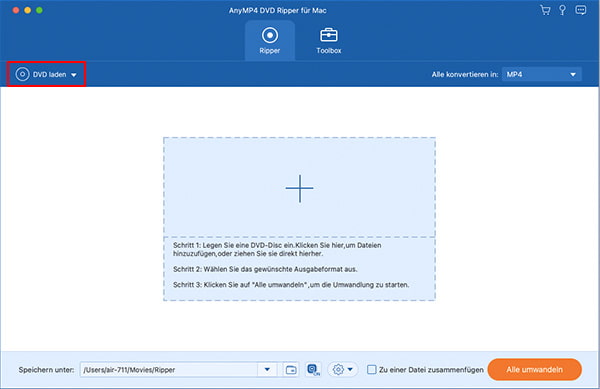 DVD Ripper für Mac starten
