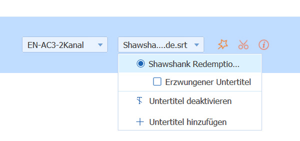 Audiospur und Untertitel auswählen