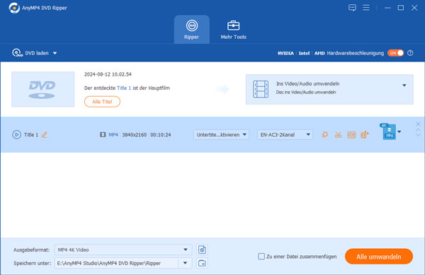 DVD auf PC kopieren mit AnyMP4 DVD Ripper