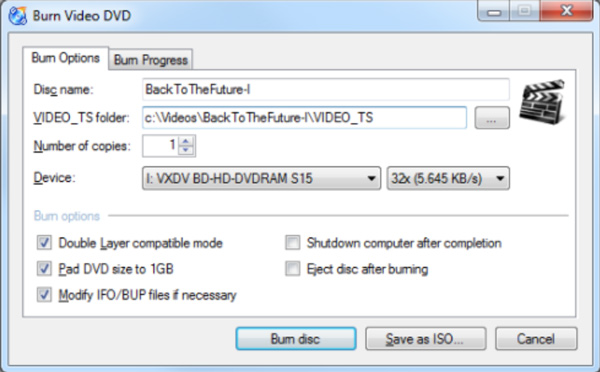 CDBurnerXP Video-DVD brennen