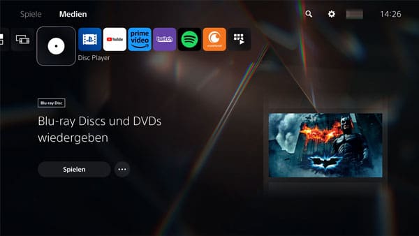 DVD auf PS5 Laufwerk Edition abspielen