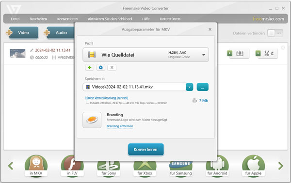 DVD in MKV umwandeln mit Freemake