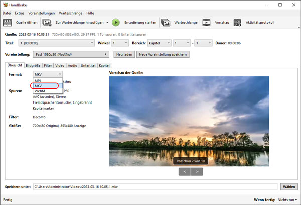 DVD in MKV mit HandBrake umwandeln
