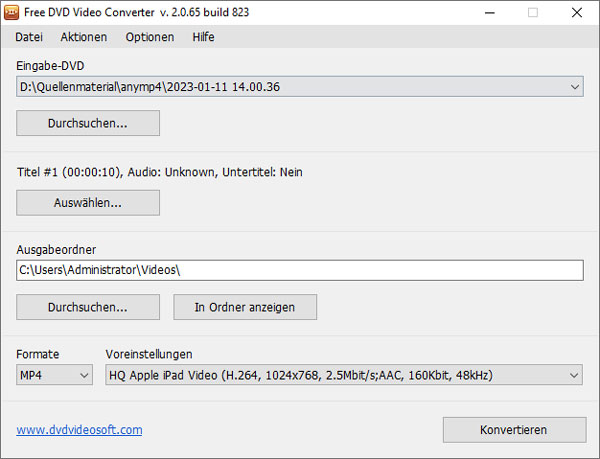 DVD in MP4 kostenlos umwandeln