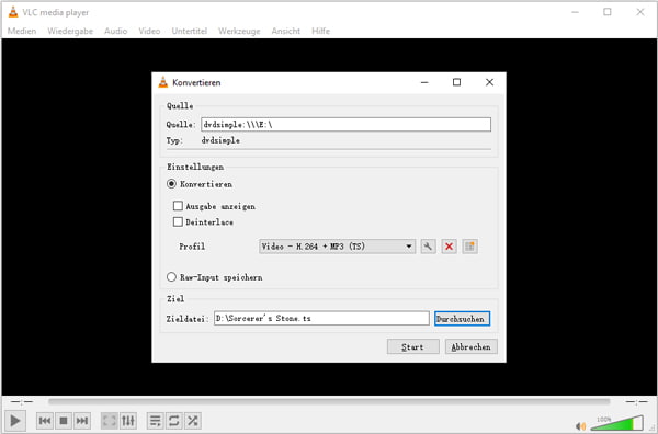 DVD in TS umwandeln mit VLC