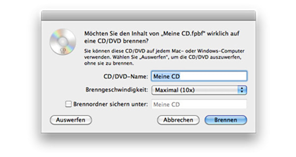 DVD mit Finder brennen