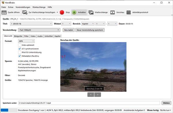 DVD rippen bei HandBrake