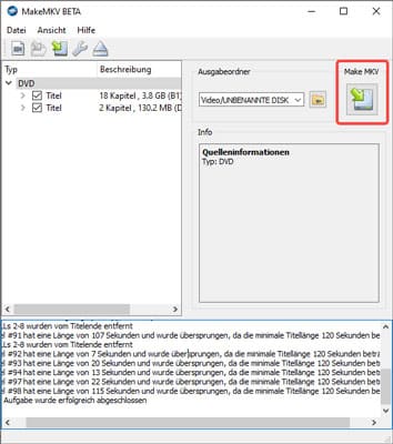 DVD unter Windows rippen mit MakeMKV
