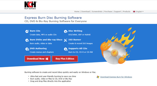 Express Burn webseite