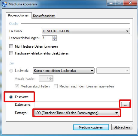 ISO in CDBurnerXP erstellen