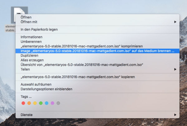 Mac: Image auf das Medium brennen