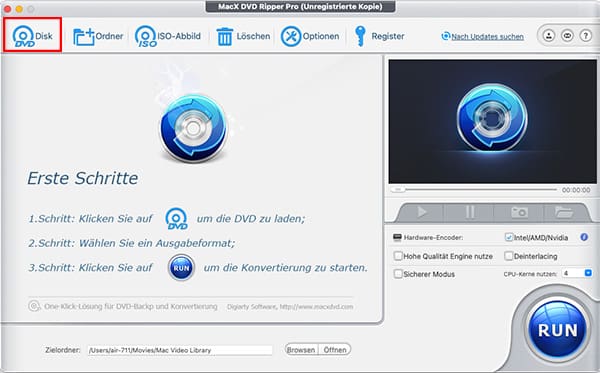 MacX DVD Ripper Pro starten