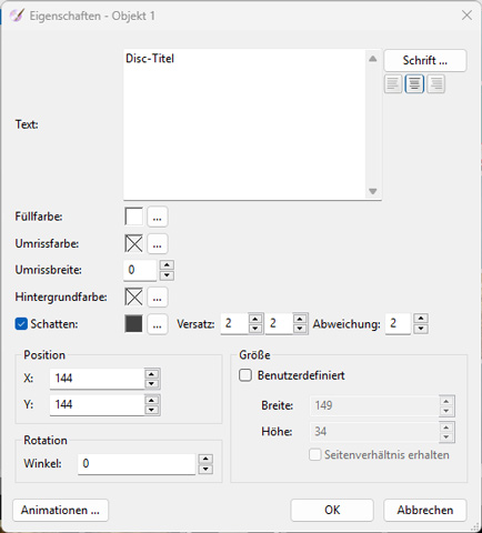 Titel im DVDStyler ändern