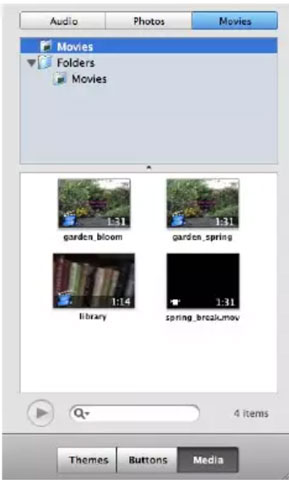 Videodateien in iDVD laden