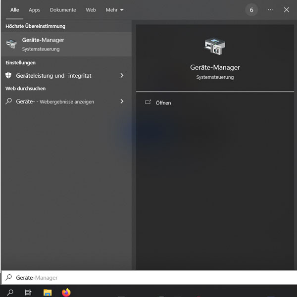 Geräte-Manager öffnen