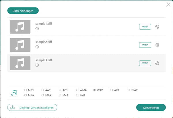 Online AIFF to WAV Converter