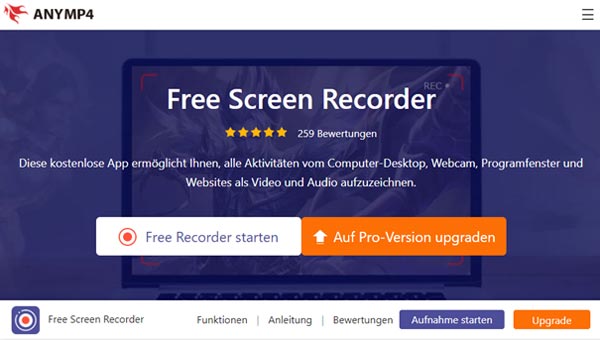 AnyMP4 Free Screen Recorder öffnen