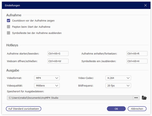 Spiele online aufnehmen