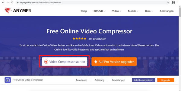 AnyMP4 Free Video Compressor starten
